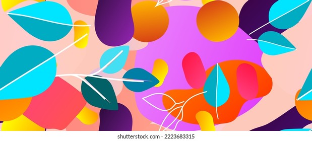 Bold Leaf Pattern. Tropical Leaf. Modern Motif. Jungle Print. Foliage Summer Seamless Pattern. Trending Vector Background. Artistic Botanical Surface. Abstract Plant. Bright Fashion. Contrast Drawing.