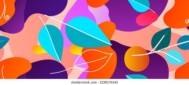 Bold Leaf Pattern. Tropical Leaf. Modern Motif. Jungle Print. Foliage Summer Seamless Pattern. Trending Vector Background. Artistic Botanical Surface. Abstract Plant. Bright Fashion. Contrast Drawing.