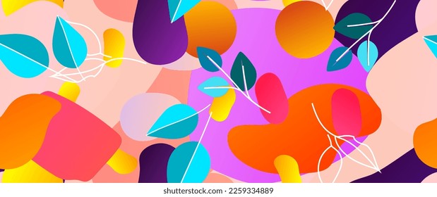 Bold Leaf Pattern. Tropical Leaf. Modern Motif. Jungle Print. Foliage Summer Seamless Pattern. Trending Vector Background. Artistic Botanical Surface. Abstract Plant. Bright Fashion. Contrast Drawing.