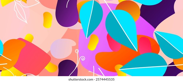 Bold Leaf Pattern. Tropical Leaf. Modern Motif. Jungle Print. Foliage Summer Seamless Pattern. Trending Vector Background. Artistic Botanical Surface. Abstract Plant. Bright Fashion. Contrast Drawing.