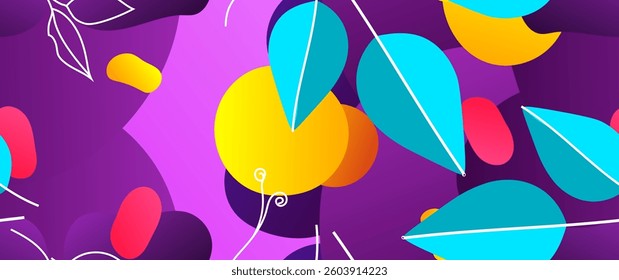 Bold Leaf Pattern. Tropical Leaf. Modern Motif. Jungle Print. Foliage Summer Seamless Pattern. Trending Vector Background. Artistic Botanical Surface. Abstract Plant. Bright Fashion. Contrast Drawing.