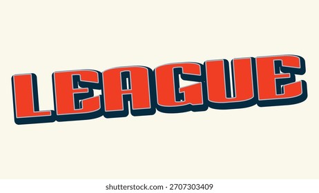 Diseño de texto de liga audaz con efecto de sombra y contornos coloridos
