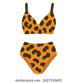 Bikini con estampado de leopardo y talle alto, elegante y perfecto para la diversión de verano.