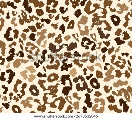 A bold leopard print featuring irregular dark brown and chocolate spots scattered across a light beige background, evoking a wild, exotic flair. seamless leopard pattern