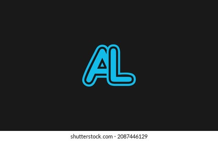 Bold letter AL logo thick one line creative minimalist style.