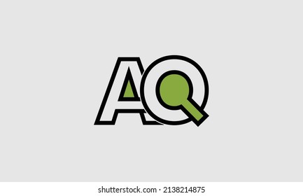 Bold letter AQ creative design with colors inside it.