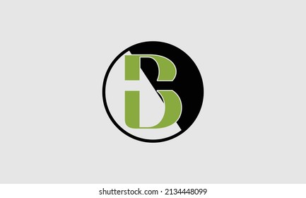 Bold letter B creative icon design with a half circle outside.