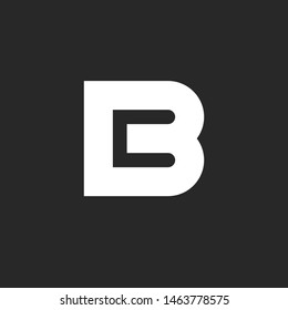 Bold letter B logo design element, negative space style two letters BC or CB initials business card emblem mockup