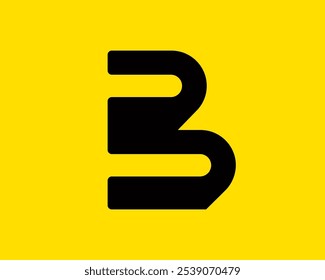 Bold Letter B Logo Design on Yellow Background