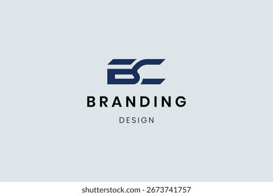 Bold letter BC logo initial creative element concept template