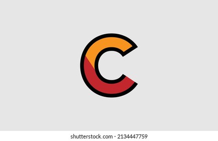 Bold letter C creative design with colors inside it.