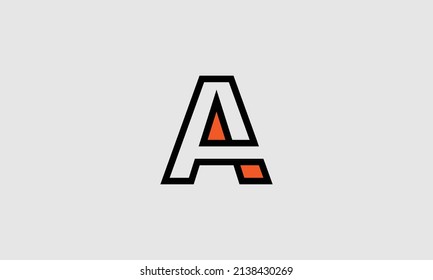 Bold letter A creative design with colors inside it.