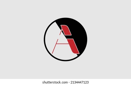 Bold letter A creative icon design with a half circle outside.