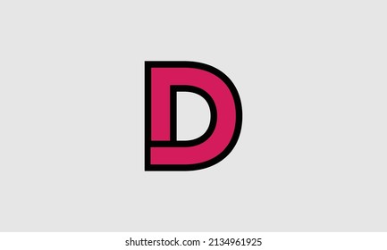 Bold letter D creative design with colors inside it.