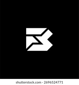Letra en negrita FB o icono de Vector de concepto de logotipo de letra moderna BF