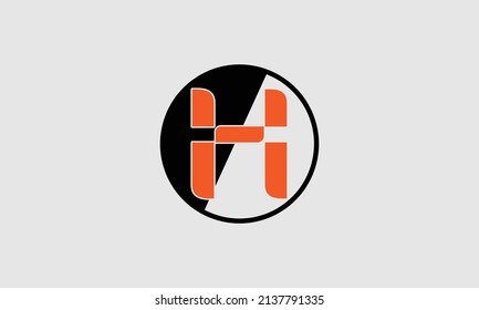 Bold letter H creative icon design with a half circle outside.