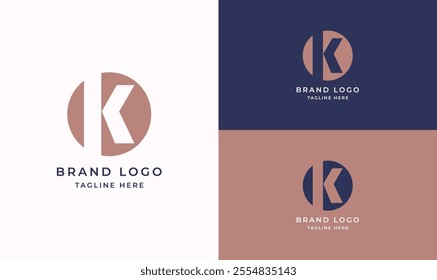 Bold Letter K Geometric Logo - Modern Circle Design for Business Branding and Brand Identity, Professional Typography Vector