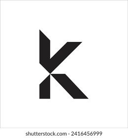 Icono de letra en negrita K para el logotipo de negocios de tecnología