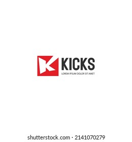 Bold letter K on square logo icon sign design concept vector illustration