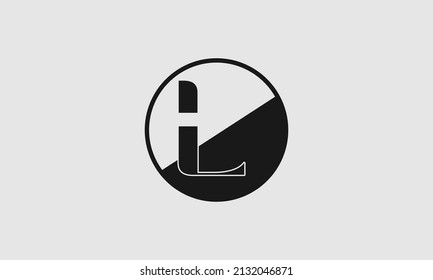 Fette Buchstaben L kreatives Icon Design mit einem Halbkreis draußen.