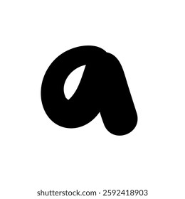 Bold letter A of latin english language. Black font symbol in hand drawn doodle style. Vector illustration isolated on white background. For presentation, logo, branding, font, education.