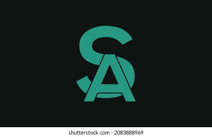 Fett-Buchstabenlogo AS oder SA - Ursprüngliches Vektordesign - Premium-Symbol, Logo-Vektorgrafik