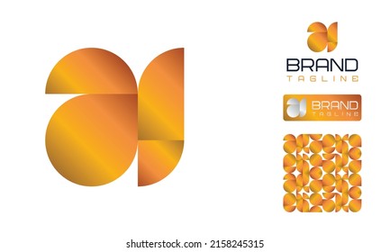 Fettschrift Ein Logo mit geometrischen Formen im Farbverlauf, Muster, Logo-Variation für Unternehmen, Unternehmen, Vorschulen