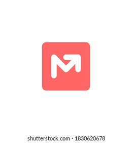 bold letter m logo with an up arrow inside a rounded corner square