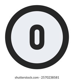 Bold Letter o in Black Outline Circle, Ideal for Minimalist Graphic Designs, Digital Art, and Branding Projects