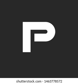 Bold letter P logo monogram, mark identity white emblem mockup inspiration design