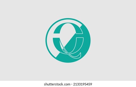 Letra negrita Q diseño de icono creativo con medio círculo exterior.