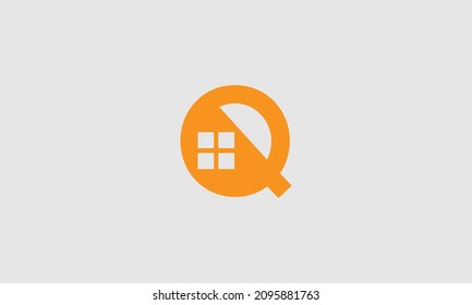 Bold letter Q logo with home icon, creative design.