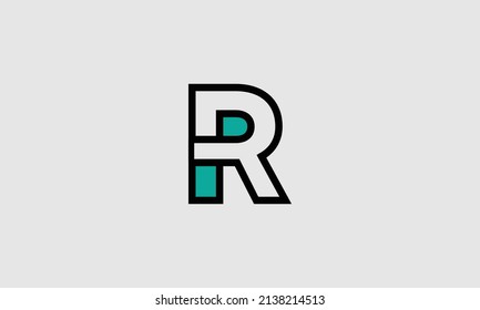 Bold letter R creative design with colors inside it.