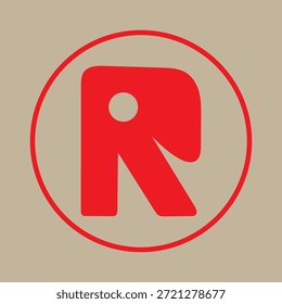 Diseño de logotipo de letra R en negrita
