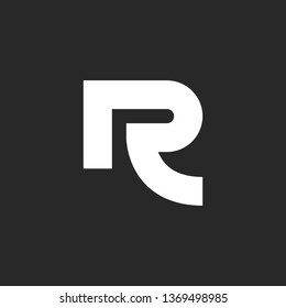 Bold letter R logo thick one line creative minimalist style business card emblem
