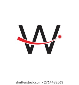 Letra em negrito W Design de logotipo com Xadrez Vermelho Dinâmico e Starburst | Monograma corporativo moderno ícone inicial | Tecnologia, sucesso e liderança Símbolo da marca