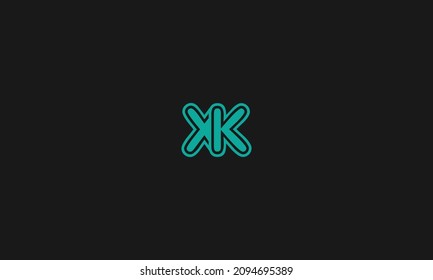 Bold letter XK logo with outline and circle outside, creative design.