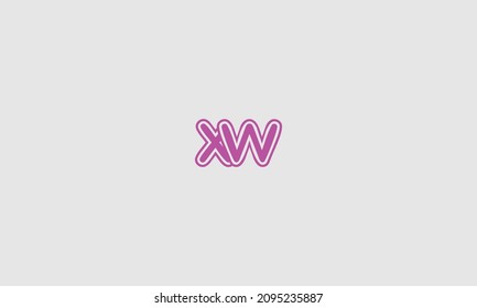 Bold letter XW logo with outline and circle outside, creative design.
