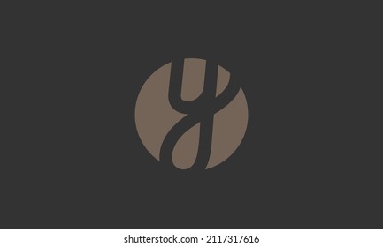 Bold letter Y circle outside - Initial vector design - Premium Icon, Logo vector