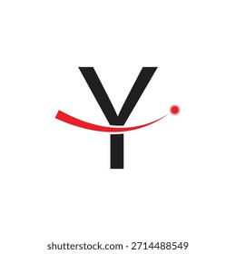 Bold Letter Y Logo Design with Dynamic Red Swoosh and Starburst | Modern Corporate Monogram Initial Icon | Technology, Success, and Leadership Brand Symbol