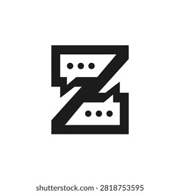 Bold letter Z combined with chat bubble shapes. Strong visual identity for communication services, forum platforms, and modern digital dialogue software.