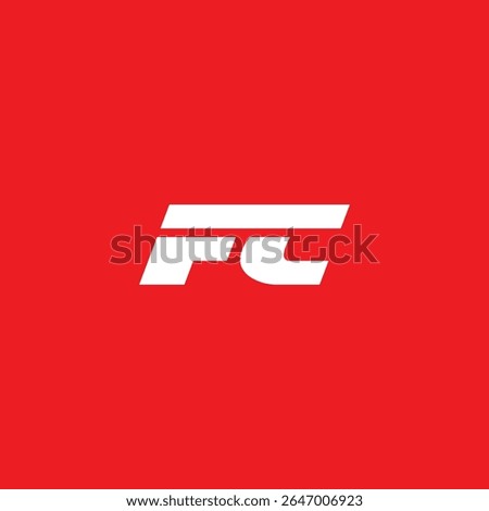 Bold Letters FC Letter mark logo on Red Background.