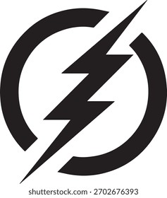 Vector audaz del símbolo del poder del relámpago para la energía y la electricidad