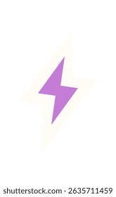 Bold lightning element abstract sticker. Geometric symbol of energy and power. This modern shape, inspired by brutalism and Y2K aesthetics, serves as a fun design element in various contexts.