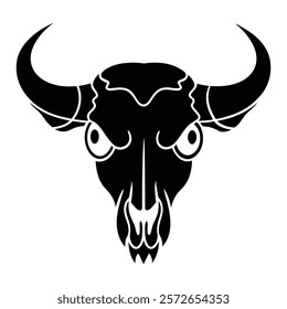 Bold Line Art of a Bull Skull