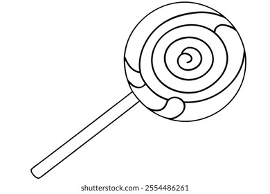 Bold line art lollipop vector