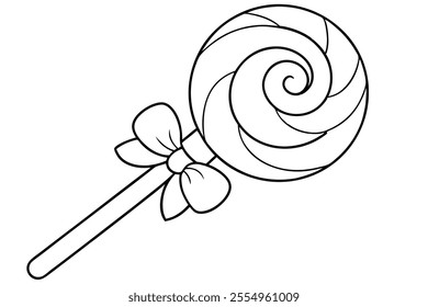 Bold line art lollipop vector image