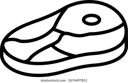 Kühne Linie Kunst Steak Symbol für kulinarische und Lebensmittel-bezogene Designs