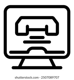 Bold line icon representing a computer displaying a 3d printing process, ideal for projects related to modern manufacturing technologies