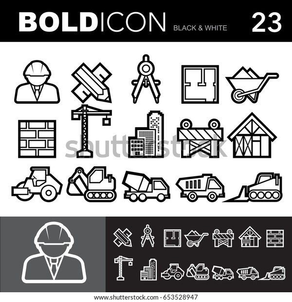 Bold
line icons ,Construction set.Illustration eps
10